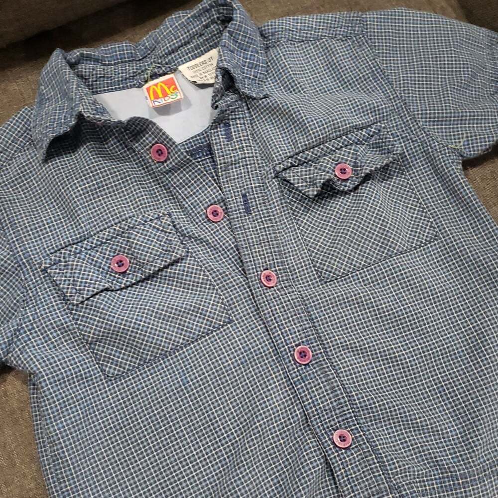 McDonalds McKids 3T Kids Short Sleeve Button‎ Front Shirt. Vintage